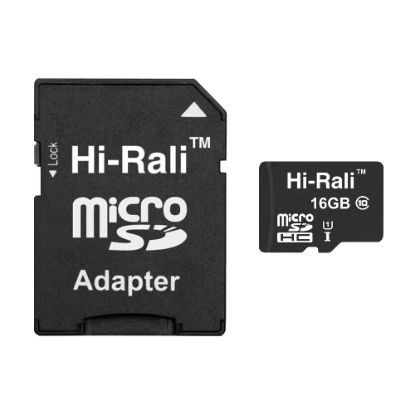  Зображення Карта пам`ятi MicroSDHC 16GB UHS-I Class 10 Hi-Rali + SD-adapter (HI-16GBSD10U1-01) 